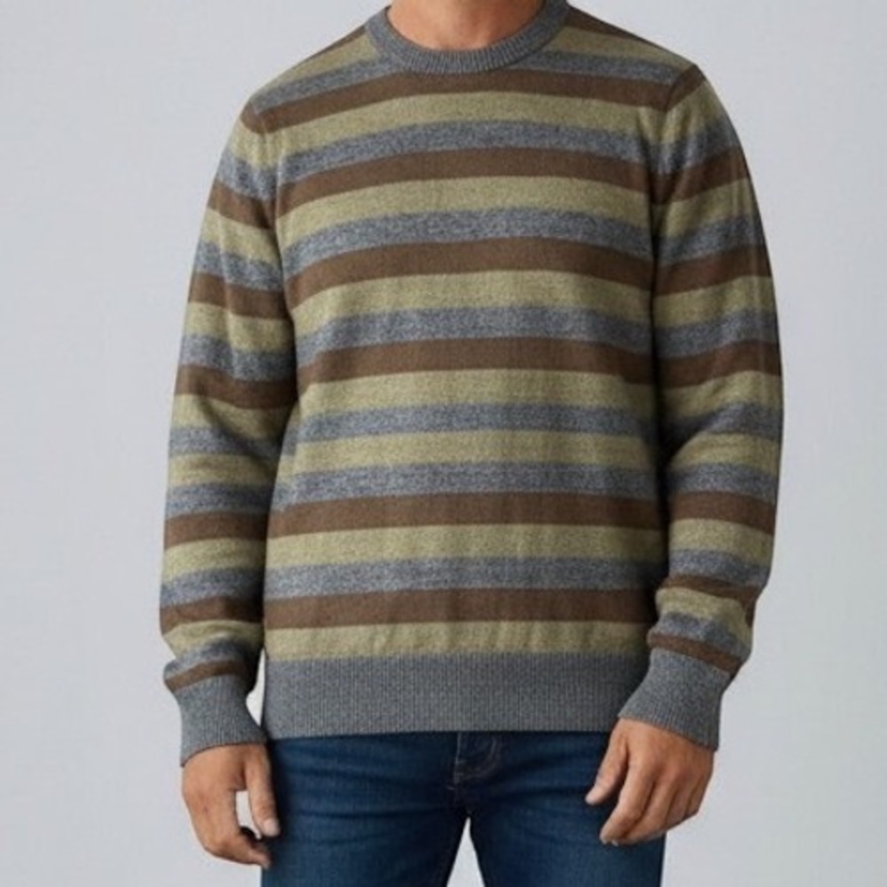 The North Face Sweater Mens Large Multicolor Striped Wool Blend Crewneck 981688